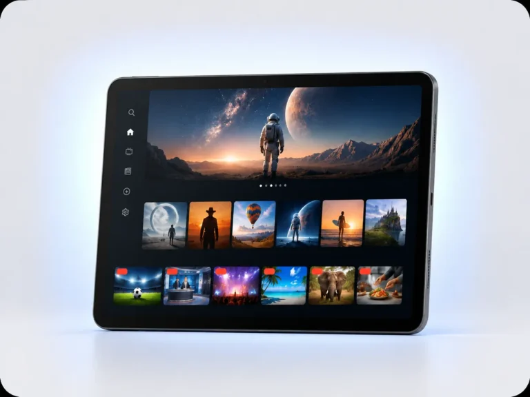 Tablet streaming a film